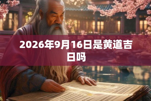 2026年9月16日是黄道吉日吗 2026年9月16日是黄道吉日吗