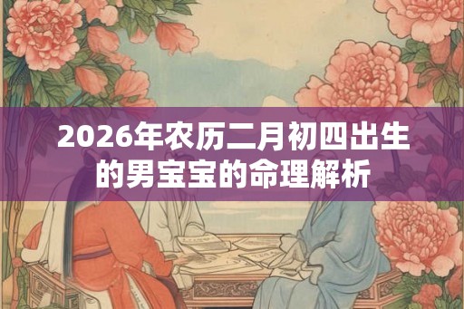 2026年农历二月初四出生的男宝宝的命理解析