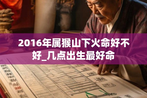 2016年属猴山下火命好不好_几点出生最好命