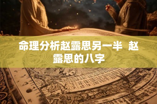 命理分析赵露思另一半  赵露思的八字