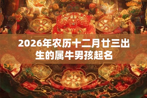 2026年农历十二月廿三出生的属牛男孩起名