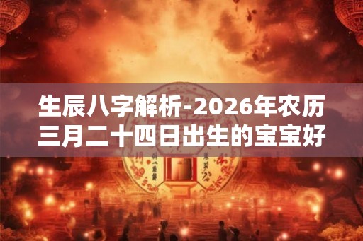 生辰八字解析-2026年农历三月二十四日出生的宝宝好不好