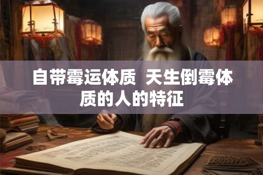 自带霉运体质  天生倒霉体质的人的特征