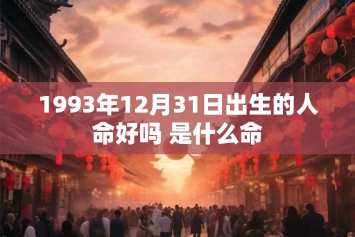 1993年12月31日出生的人命好吗 是什么命 1993年12月31日出生的人命好吗 是什么命