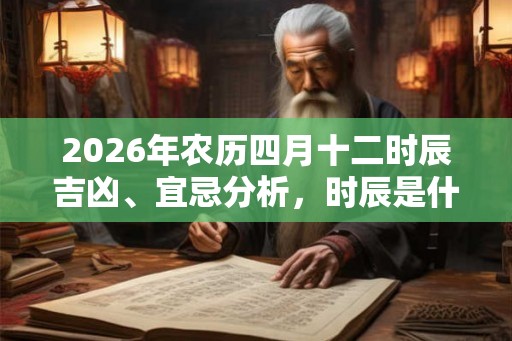 2026年农历四月十二时辰吉凶、宜忌分析，时辰是什么意思？