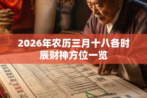 2026年农历三月十八各时辰财神方位一览 2026年农历三月十八各时辰财神方位一览