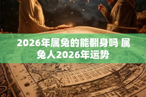2026年属兔的能翻身吗 属兔人2026年运势