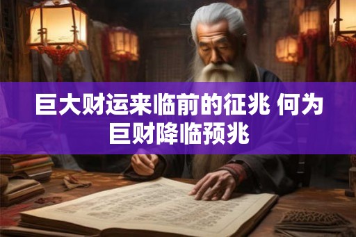 巨大财运来临前的征兆 何为巨财降临预兆