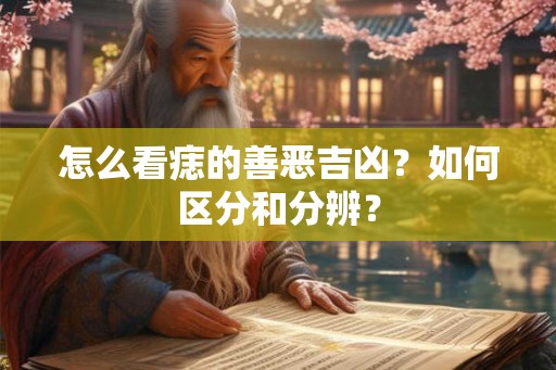 怎么看痣的善恶吉凶？如何区分和分辨？