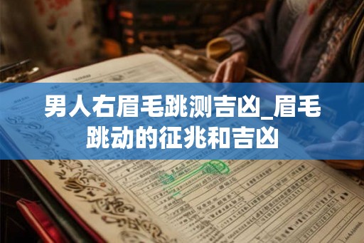 男人右眉毛跳测吉凶_眉毛跳动的征兆和吉凶