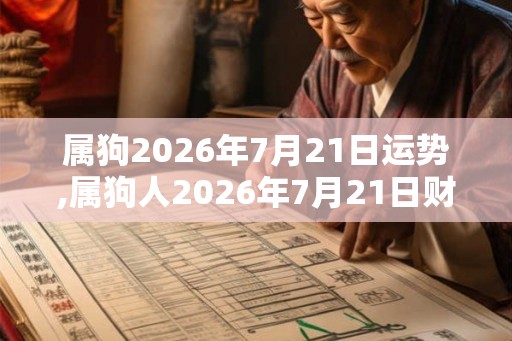 属狗2026年7月21日运势,属狗人2026年7月21日财运,生肖狗2026年7月21日运势