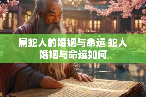 属蛇人的婚姻与命运 蛇人婚姻与命运如何