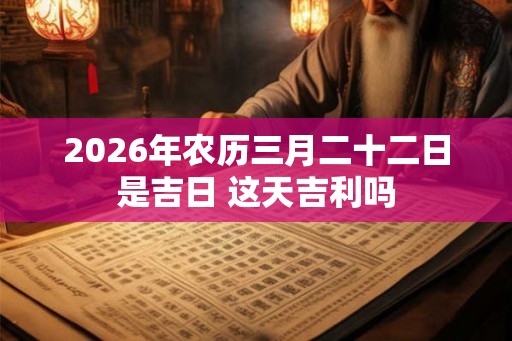 2026年农历三月二十二日是吉日 这天吉利吗 2026年农历三月二十二日是吉日 这天吉利吗