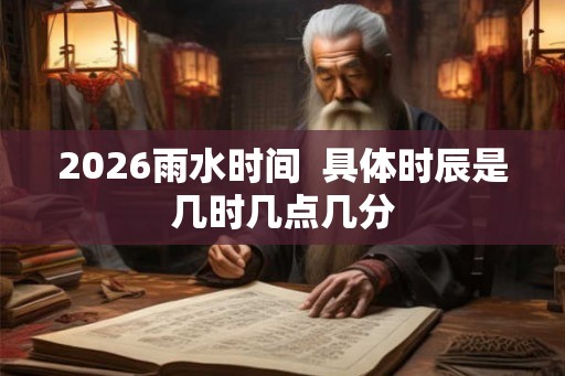 2026雨水时间  具体时辰是几时几点几分