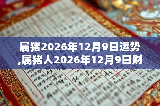 属猪2026年12月9日运势,属猪人2026年12月9日财运,生肖猪2026年12月9日运势