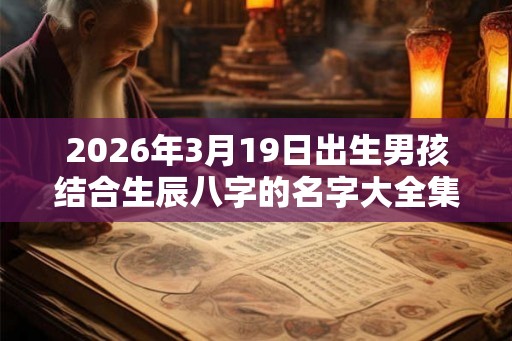 2026年3月19日出生男孩结合生辰八字的名字大全集