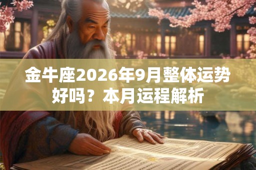 金牛座2026年9月整体运势好吗？本月运程解析
