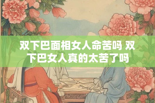 双下巴面相女人命苦吗 双下巴女人真的太苦了吗