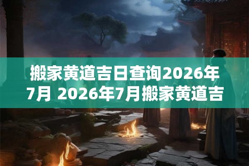 搬家黄道吉日查询2026年7月 2026年7月搬家黄道吉日是什么
