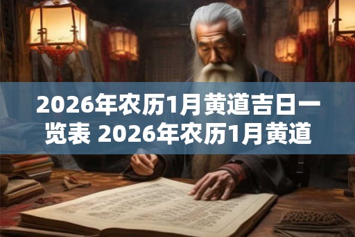2026年农历1月黄道吉日一览表 2026年农历1月黄道吉日查询
