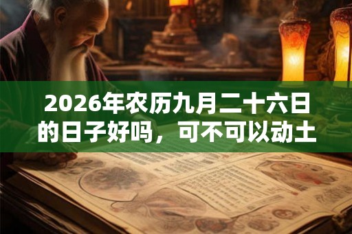 2026年农历九月二十六日的日子好吗，可不可以动土？