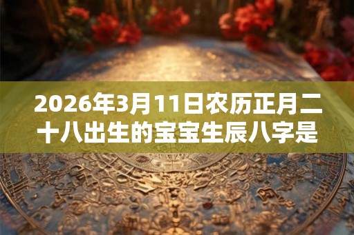 2026年3月11日农历正月二十八出生的宝宝生辰八字是什么