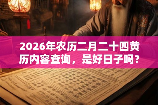 2026年农历二月二十四黄历内容查询，是好日子吗？