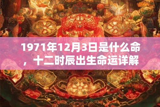 1971年12月3日是什么命,十二时辰出生命运详解 1971年12月3日是什么命,十二时辰出生命运详解