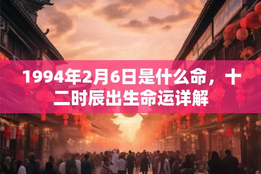 1994年2月6日是什么命,十二时辰出生命运详解 1994年2月6日是什么命,十二时辰出生命运详解