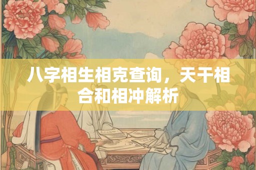 八字相生相克查询，天干相合和相冲解析