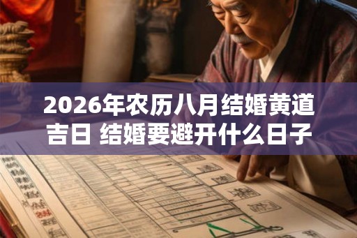 2026年农历八月结婚黄道吉日 结婚要避开什么日子
