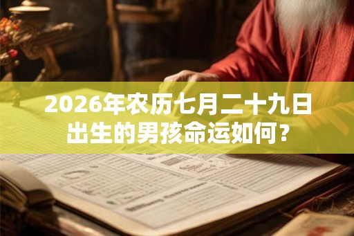 2026年农历七月二十九日出生的男孩命运如何？