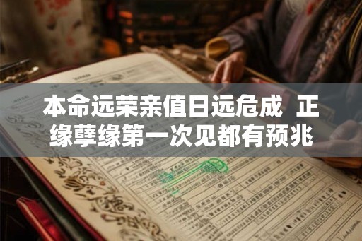 本命远荣亲值日远危成  正缘孽缘第一次见都有预兆