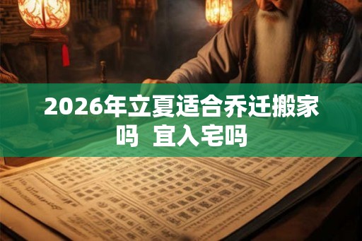 2026年立夏适合乔迁搬家吗  宜入宅吗