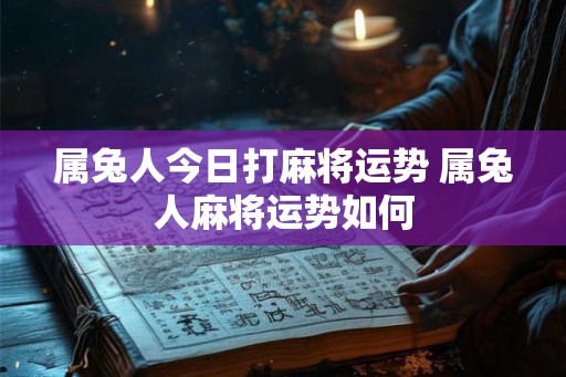 属兔人今日打麻将运势 属兔人麻将运势如何