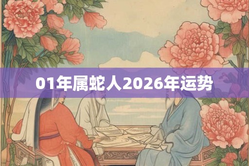 01年属蛇人2026年运势