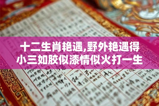 十二生肖艳遇,野外艳遇得小三如胶似漆情似火打一生肖