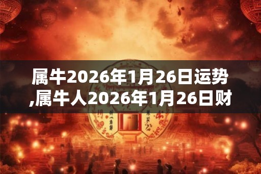 属牛2026年1月26日运势,属牛人2026年1月26日财运,生肖牛2026年1月26日运势 属牛2026年1月26日运势,属牛人2026年1月26日财运,生肖牛2026年1月26日运势