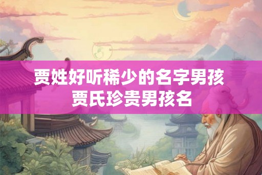 贾姓好听稀少的名字男孩 贾氏珍贵男孩名