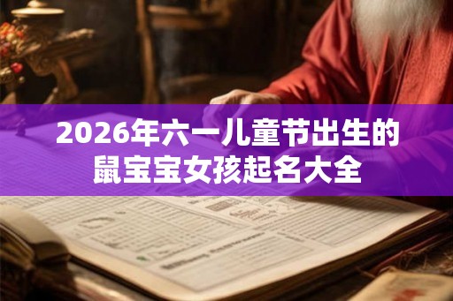 2026年六一儿童节出生的鼠宝宝女孩起名大全