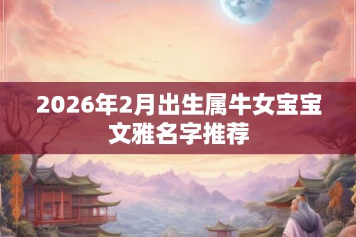 2026年2月出生属牛女宝宝文雅名字推荐