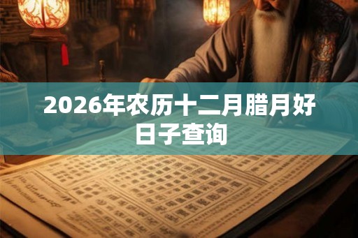 2026年农历十二月腊月好日子查询