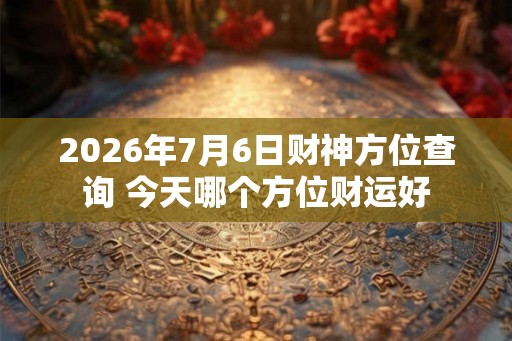 2026年7月6日财神方位查询 今天哪个方位财运好