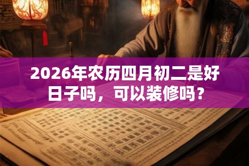 2026年农历四月初二是好日子吗，可以装修吗？