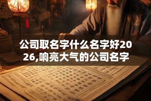 公司取名字什么名字好2026,响亮大气的公司名字
