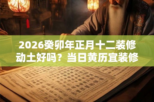 2026癸卯年正月十二装修动土好吗？当日黄历宜装修吗