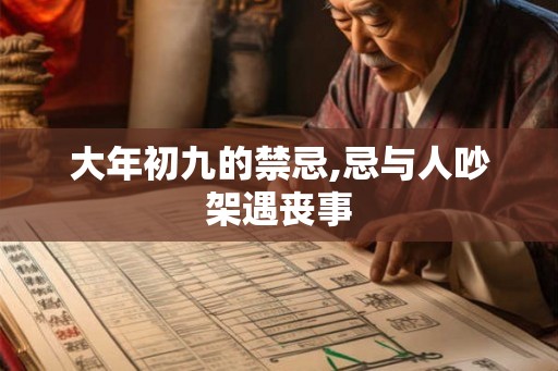 大年初九的禁忌,忌与人吵架遇丧事