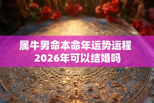 属牛男命本命年运势运程 2026年可以结婚吗