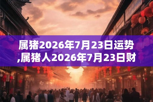 属猪2026年7月23日运势,属猪人2026年7月23日财运,生肖猪2026年7月23日运势 属猪2026年7月23日运势,属猪人2026年7月23日财运,生肖猪2026年7月23日运势