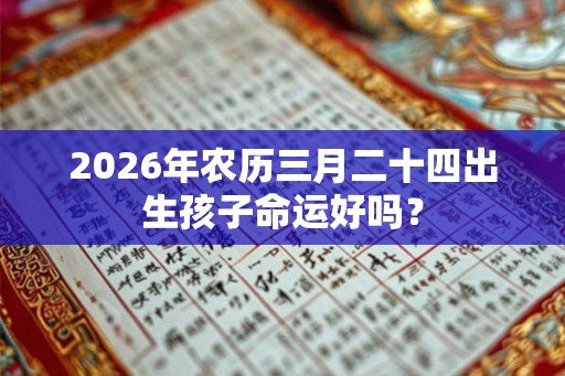2026年农历三月二十四出生孩子命运好吗？